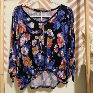Free People Floral Print Top